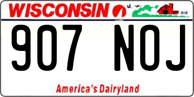 WI license plate 907NOJ