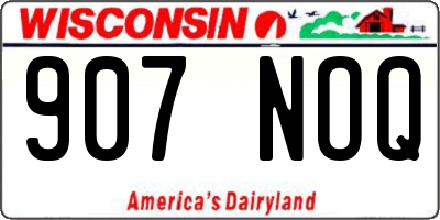 WI license plate 907NOQ