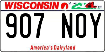 WI license plate 907NOY