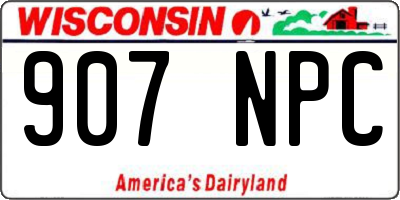 WI license plate 907NPC