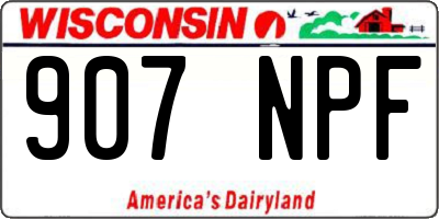 WI license plate 907NPF