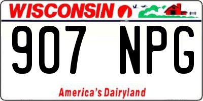 WI license plate 907NPG