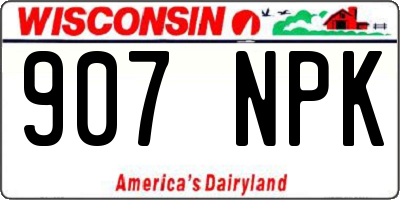 WI license plate 907NPK