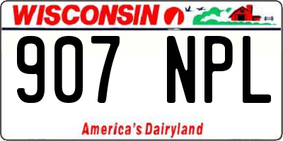 WI license plate 907NPL