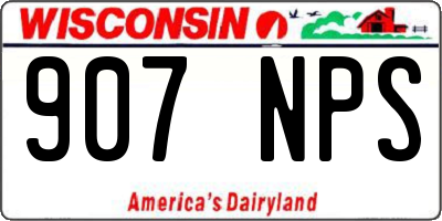 WI license plate 907NPS