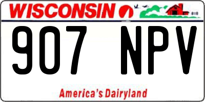 WI license plate 907NPV