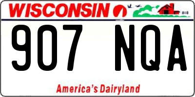 WI license plate 907NQA