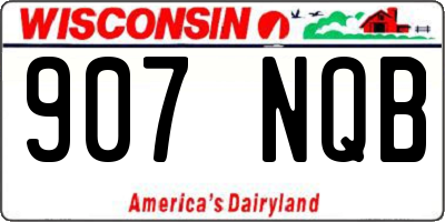 WI license plate 907NQB