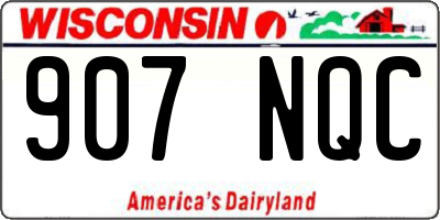 WI license plate 907NQC