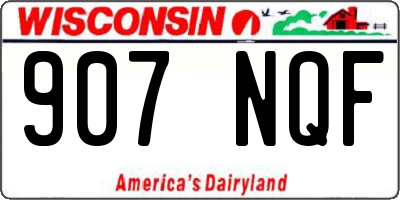 WI license plate 907NQF