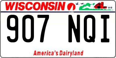 WI license plate 907NQI