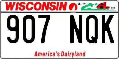 WI license plate 907NQK