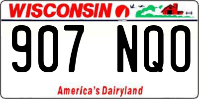 WI license plate 907NQO