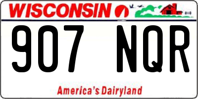 WI license plate 907NQR
