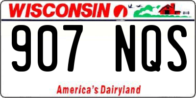 WI license plate 907NQS