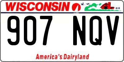 WI license plate 907NQV