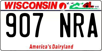 WI license plate 907NRA