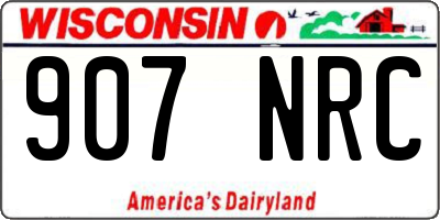 WI license plate 907NRC