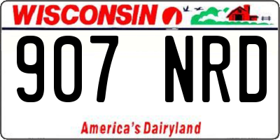 WI license plate 907NRD