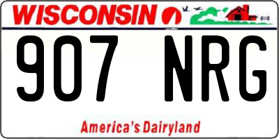 WI license plate 907NRG