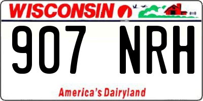WI license plate 907NRH