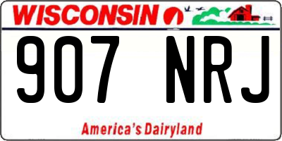 WI license plate 907NRJ