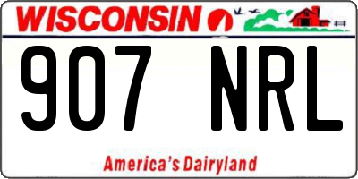 WI license plate 907NRL
