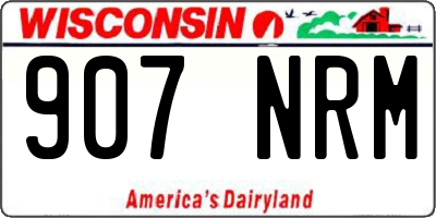 WI license plate 907NRM