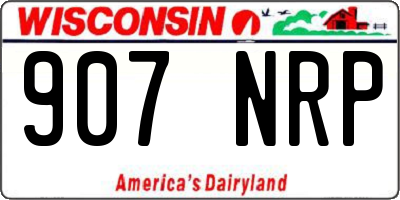 WI license plate 907NRP