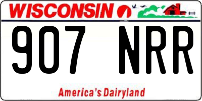 WI license plate 907NRR