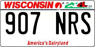 WI license plate 907NRS