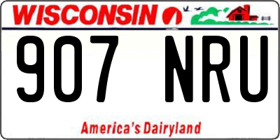 WI license plate 907NRU