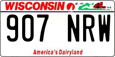 WI license plate 907NRW