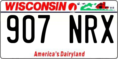 WI license plate 907NRX