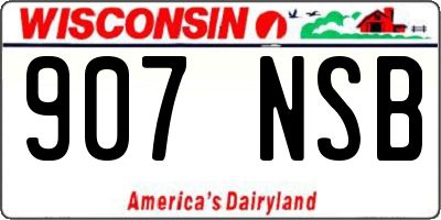 WI license plate 907NSB