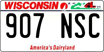 WI license plate 907NSC