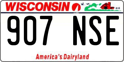 WI license plate 907NSE