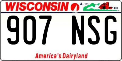 WI license plate 907NSG