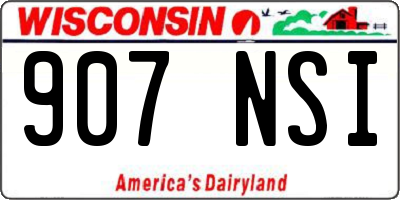 WI license plate 907NSI