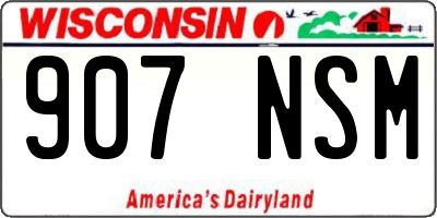 WI license plate 907NSM