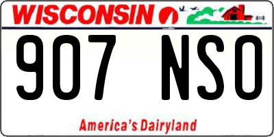 WI license plate 907NSO