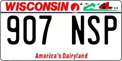 WI license plate 907NSP