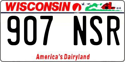 WI license plate 907NSR