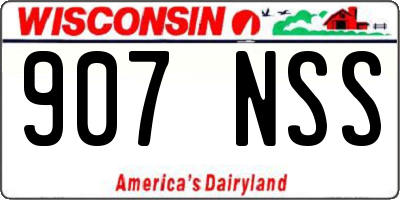 WI license plate 907NSS