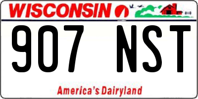 WI license plate 907NST