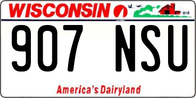 WI license plate 907NSU