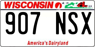 WI license plate 907NSX