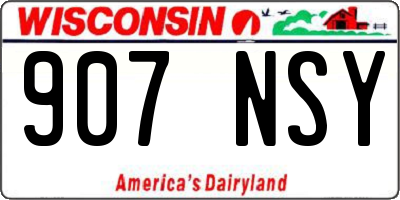 WI license plate 907NSY