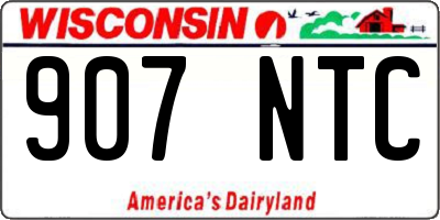 WI license plate 907NTC