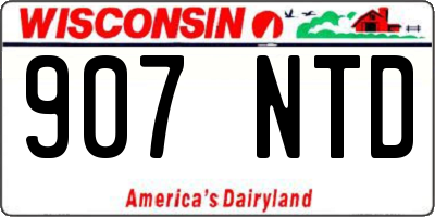 WI license plate 907NTD
